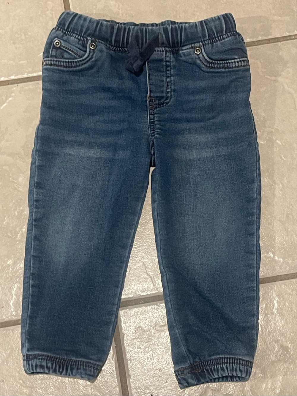 Carter's Kids Dark Blue Elastic Waist Jogger Jeans Size 24m